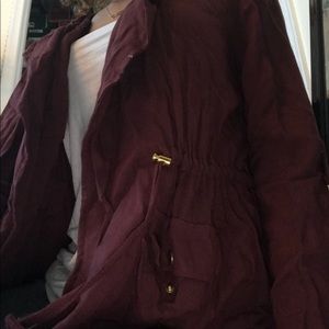burgundy anorak jacket